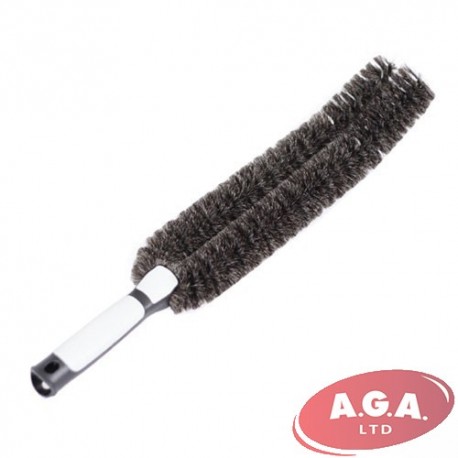 Radiator cleaning brush with natural bristles, two-piece