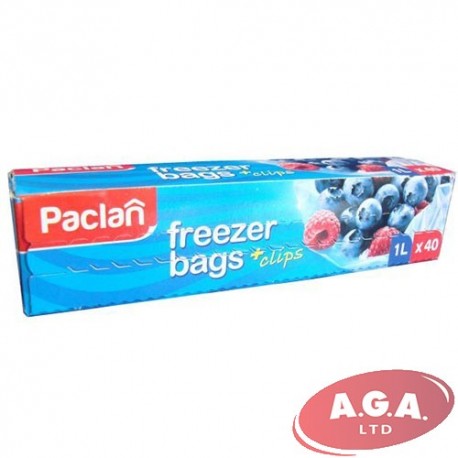 Saldējamie maisiņi ar klipšiem Paclan 1L,18x28cm, 40 gb
