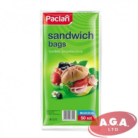 Papīra sviestmaižu maisiņi Paclan, 18x24,5cm, 50 gb
