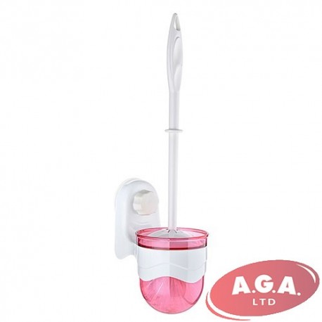 Wall mounted chrome toilet brush set