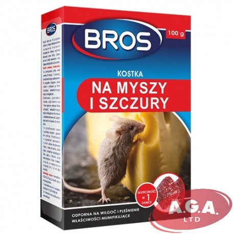 Bros mouse and rat killer wax blocks 100g