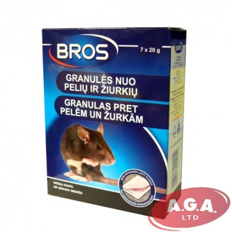 Bros granulas pret pelēm un žurkām 140 g