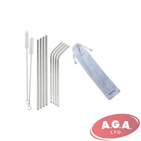 Tērauda kokteiļu salmiņi 8gb