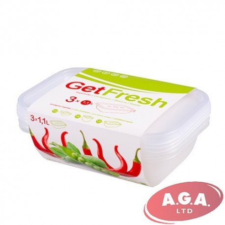 Uzglabāšanas trauki 1,25 L, 3 gb