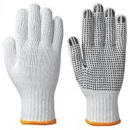 Knitted with rubber dots on one side