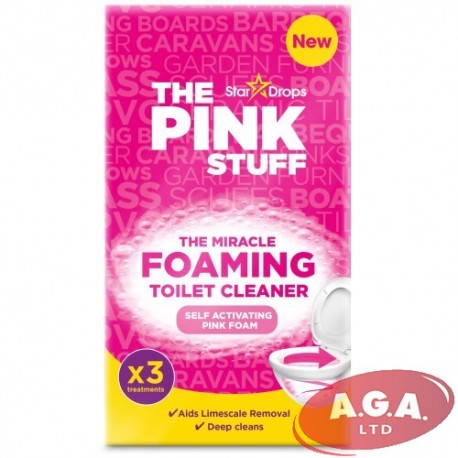 THE PINK STUFF putojošs tualetes poda tīrīšanas pulveris 3x100g