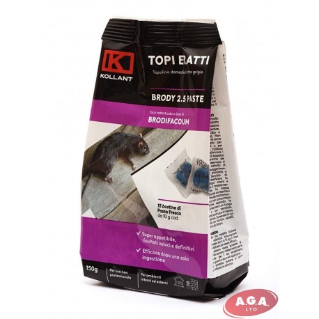 BRODY 2.5 FRESH BAIT žurku un peļu inde 150g