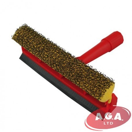 Logu tīrīšanas birste ar gumiju un abrazīvu sūkls