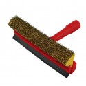 Logu tīrīšanas birste ar gumiju un abrazīvu sūkli
